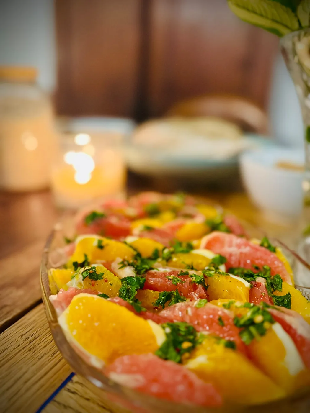 Fresh citrus dish prepared at Hill of Burns