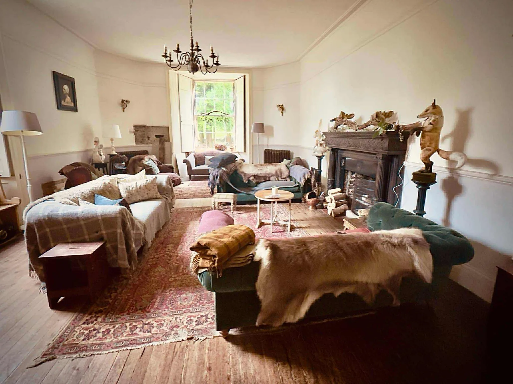 Characterful sitting room at Hill of Burns